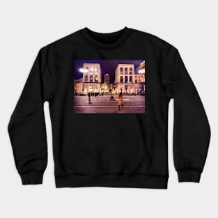 Night Street City Life Milano Italy Crewneck Sweatshirt